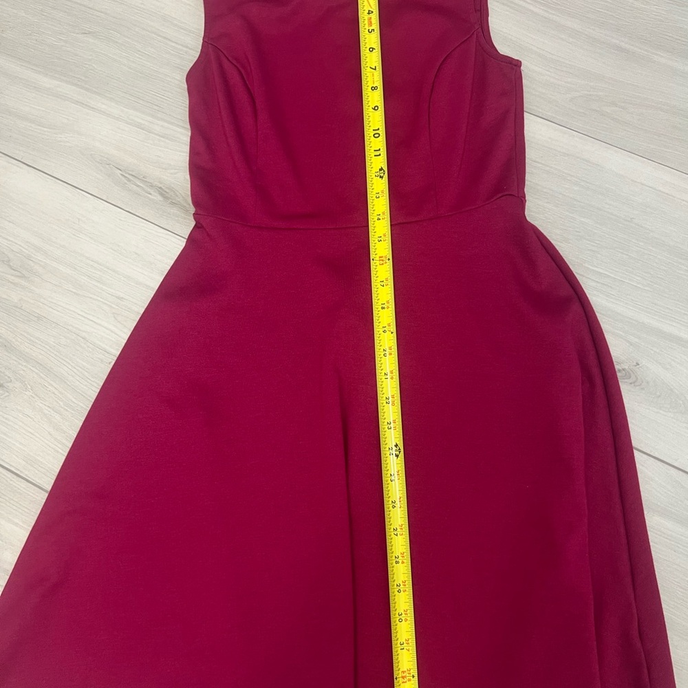 Merona Fuchsia Pink Sleeveless Boatneck Fit & Flare Dress Sz S/P Spring‎ Retro - Picture 6 of 7